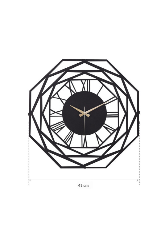 Horloge murale décorative en métal - Noir