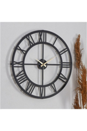 Horloge murale décorative en métal - Noir