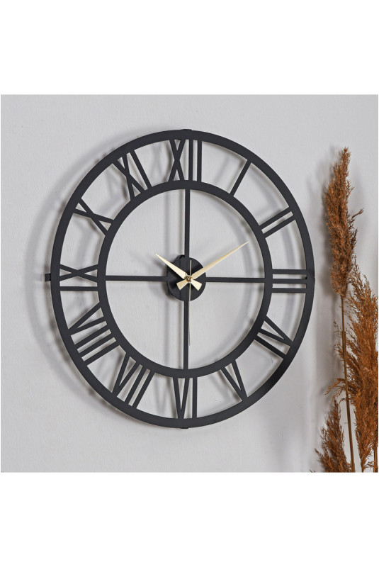 Horloge murale décorative en métal - Noir