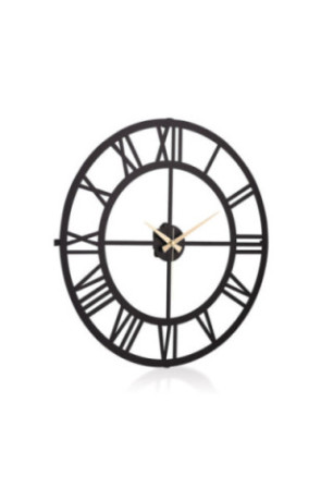 Horloge murale décorative en métal - Noir