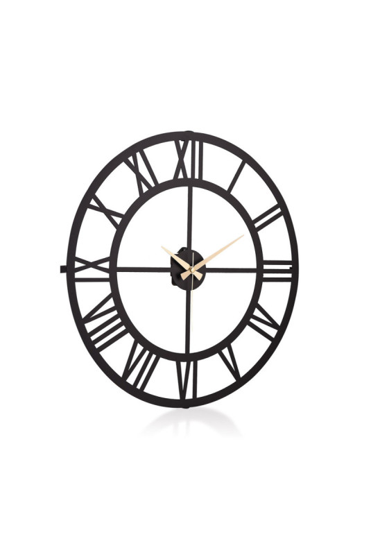 Horloge murale décorative en métal - Noir