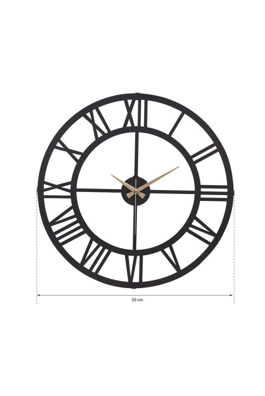 Horloge murale décorative en métal - Noir