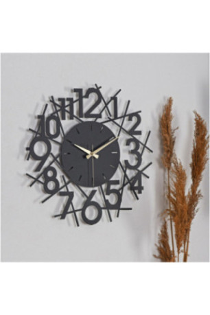 Horloge murale décorative en métal - Noir