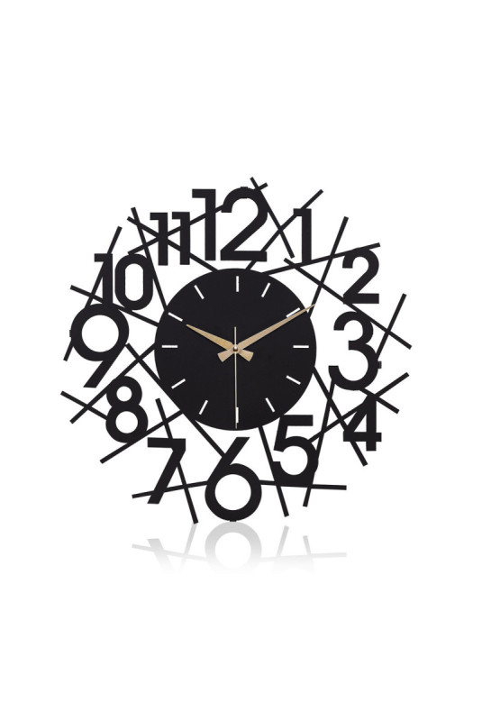 Horloge murale décorative en métal - Noir