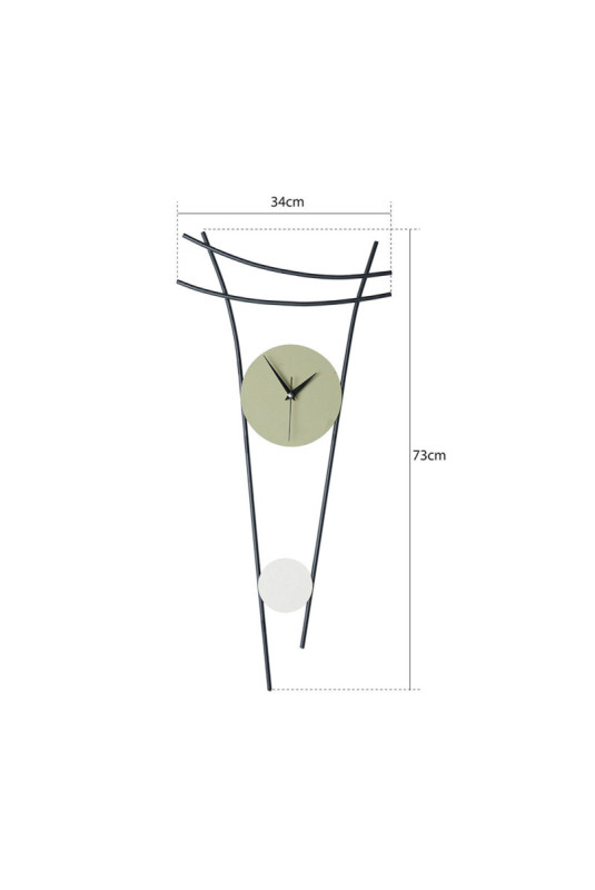 Horloge murale décorative en métal - Crème verte