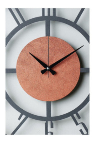 Horloge murale décorative en métal - Orange noir