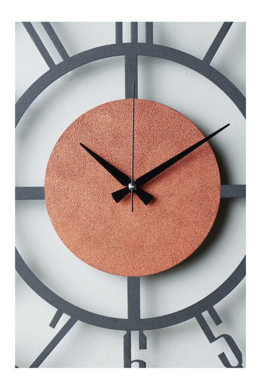 Horloge murale décorative en métal - Orange noir