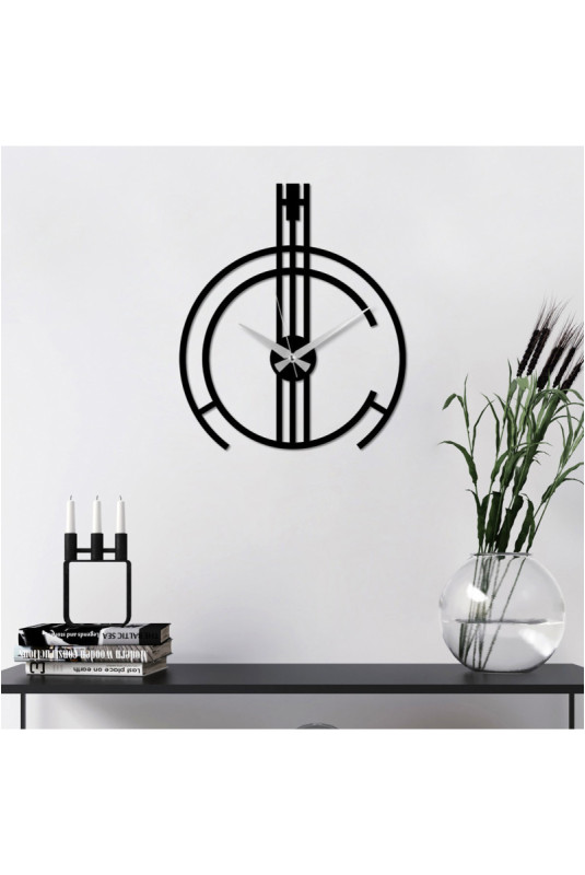 Horloge murale décorative en métal - Noir
