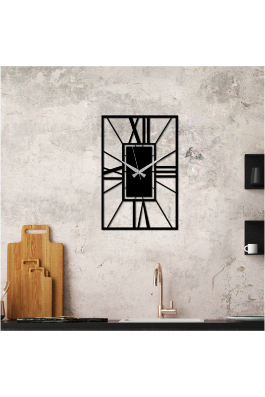 Horloge murale décorative en métal - Noir