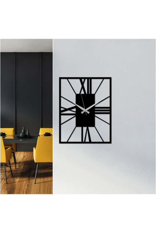 Horloge murale décorative en métal - Noir