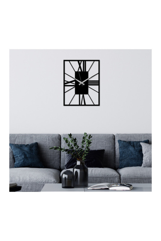 Horloge murale décorative en métal - Noir