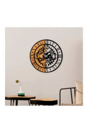 Horloge murale décorative en bois - Noyer Noir