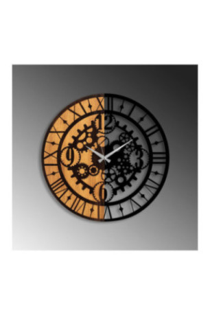 Horloge murale décorative en bois - Noyer Noir