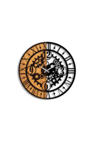 Horloge murale décorative en bois - Noyer Noir