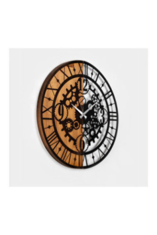 Horloge murale décorative en bois - Noyer Noir