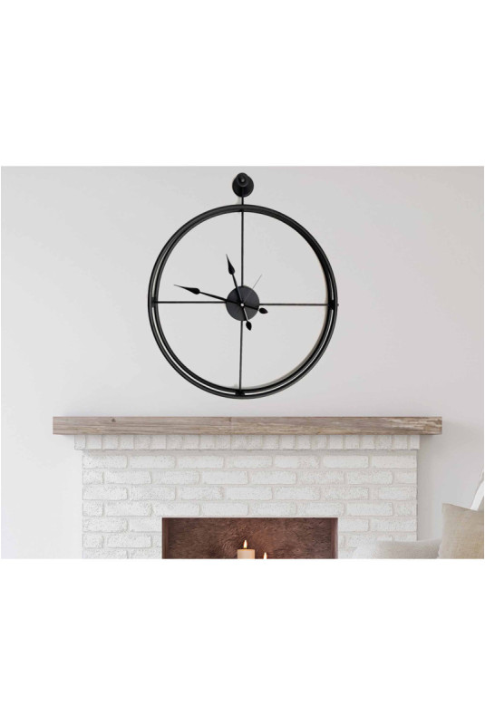 Horloge murale décorative en métal - Noir