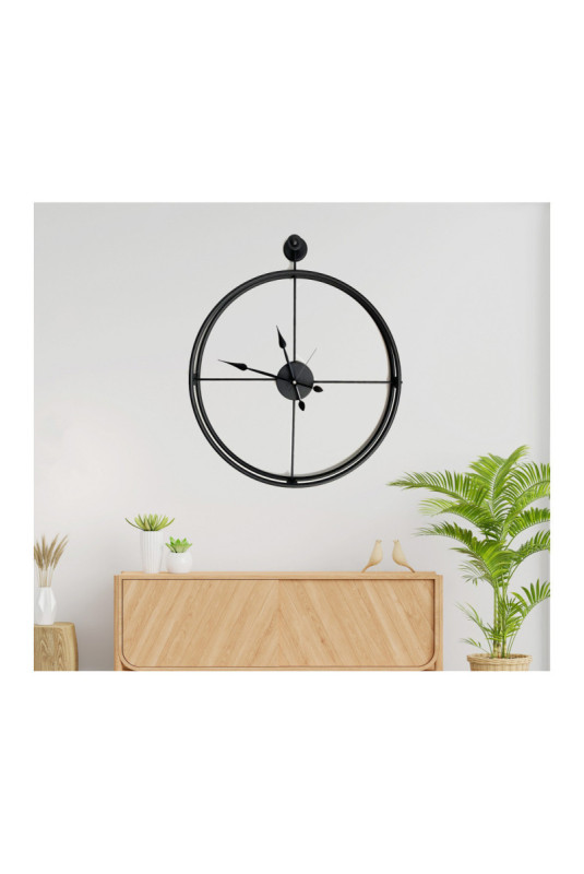 Horloge murale décorative en métal - Noir