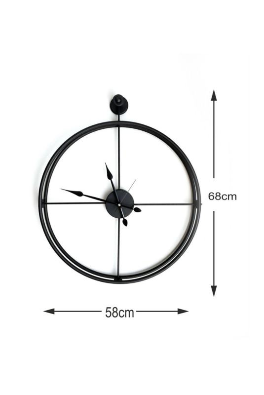 Horloge murale décorative en métal - Noir