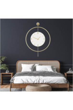Horloge murale décorative en métal - Or