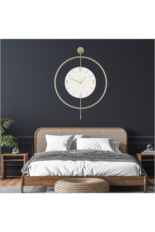 Horloge murale décorative en métal - Or
