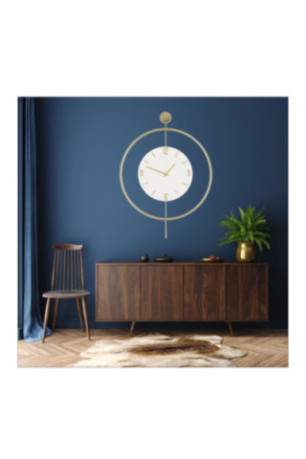 Horloge murale décorative en métal - Or