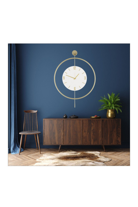 Horloge murale décorative en métal - Or