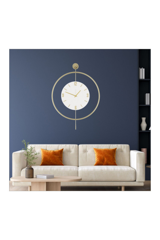 Horloge murale décorative en métal - Or