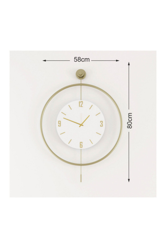Horloge murale décorative en métal - Or