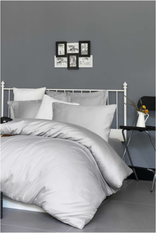 Drap-housse double en satin - 140x190+30cm