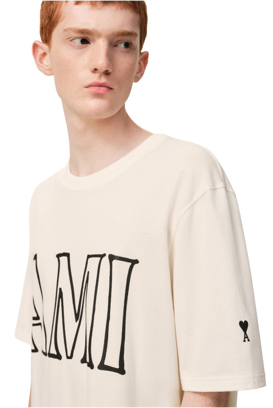T-shirt manches courtes en jersey de coton épais Ami paris