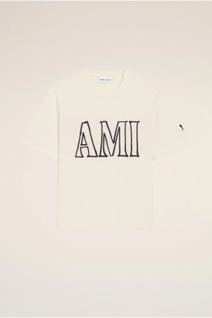 T-shirt manches courtes en jersey de coton épais Ami paris