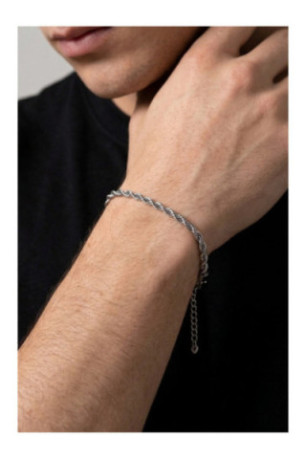 Bracelet en acier - Argent - 19 cm + 4 cm