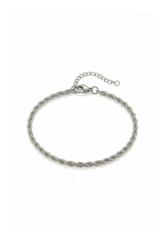 Bracelet en acier - Argent - 19 cm + 4 cm