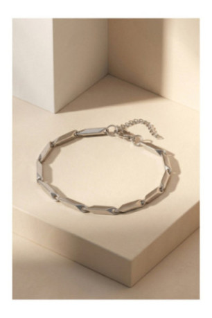 Bracelet en acier - Argent - 19 cm + 4 cm