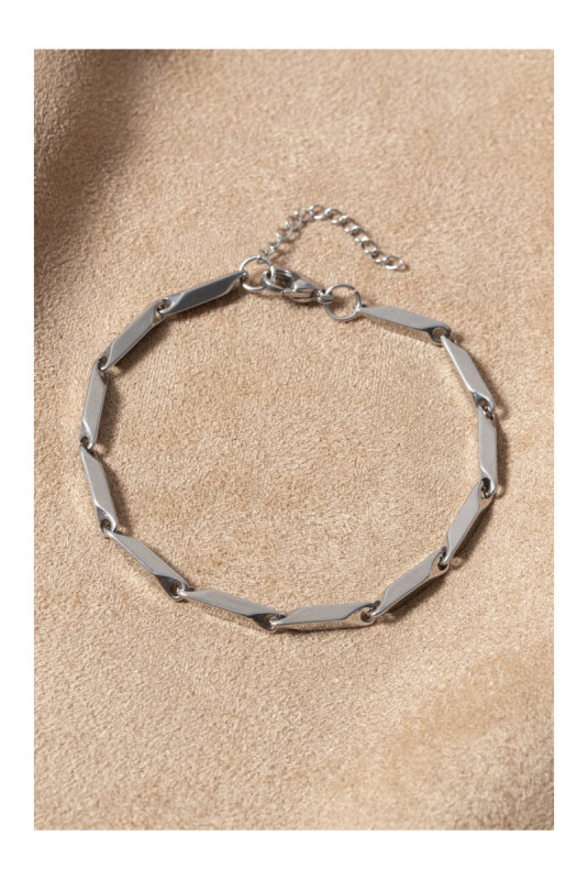 Bracelet en acier - Argent - 19 cm + 4 cm