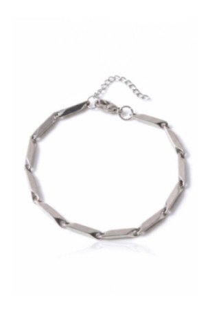 Bracelet en acier - Argent - 19 cm + 4 cm