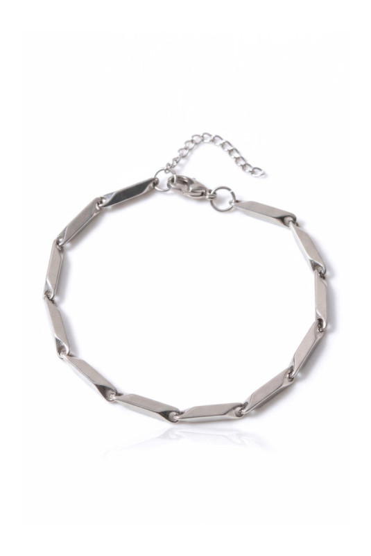 Bracelet en acier - Argent - 19 cm + 4 cm