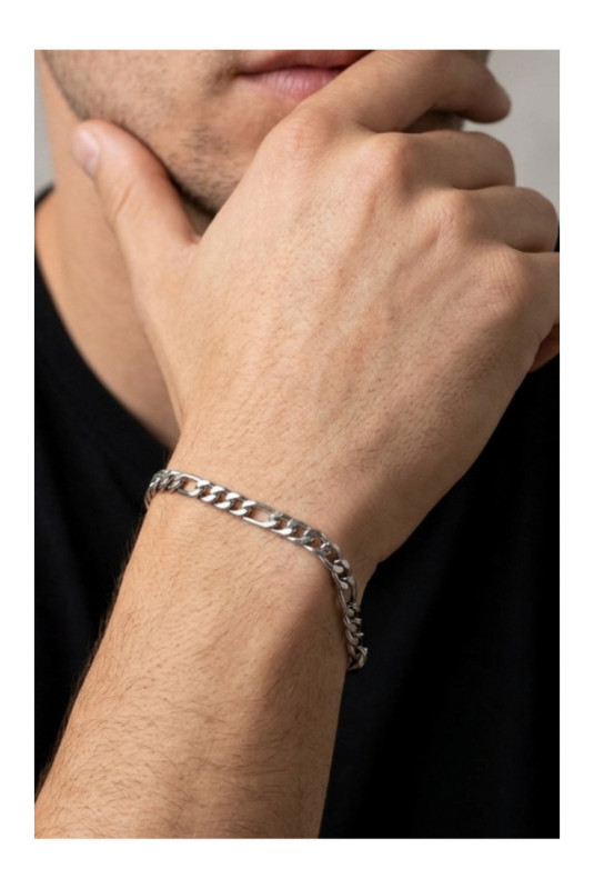 Bracelet en acier - Argent - 19 cm + 4 cm