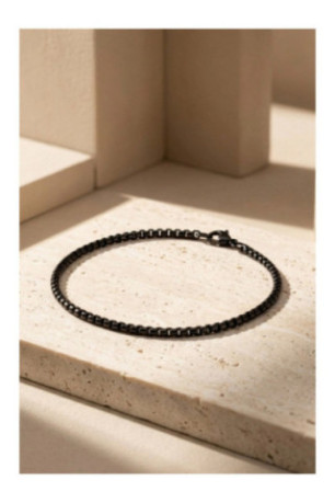 Bracelet en acier - Noir - 19 cm + 4 cm