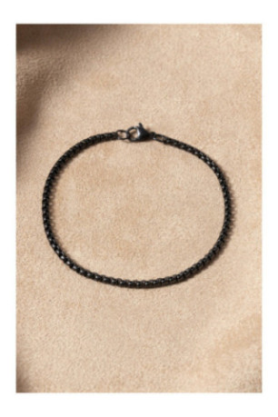 Bracelet en acier - Noir - 19 cm + 4 cm