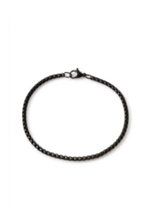 Bracelet en acier - Noir - 19 cm + 4 cm