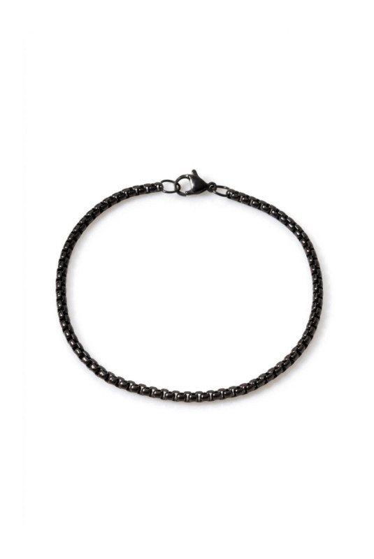 Bracelet en acier - Noir - 19 cm + 4 cm