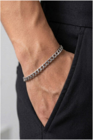 Bracelet en acier - Argent - 19 cm + 4 cm