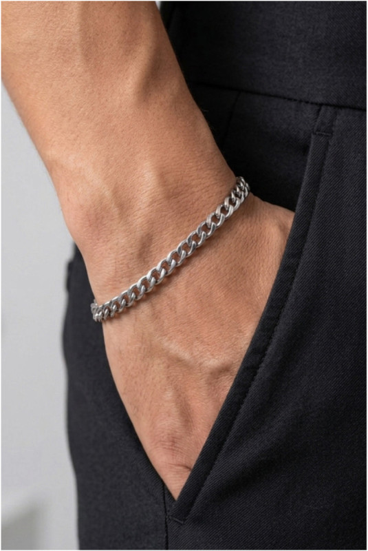 Bracelet en acier - Argent - 19 cm + 4 cm