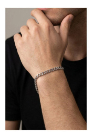 Bracelet en acier - Argent - 19 cm + 4 cm