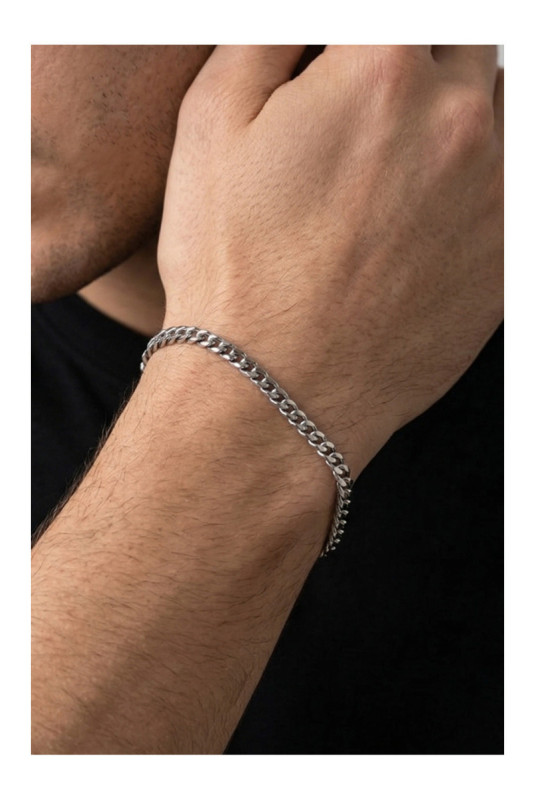 Bracelet en acier - Argent - 19 cm + 4 cm