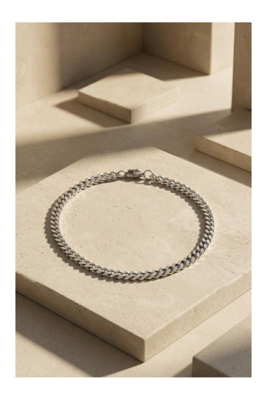 Bracelet en acier - Argent - 19 cm + 4 cm