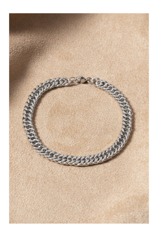 Bracelet en acier - Argent - 19 cm + 4 cm