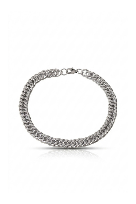 Bracelet en acier - Argent - 19 cm + 4 cm