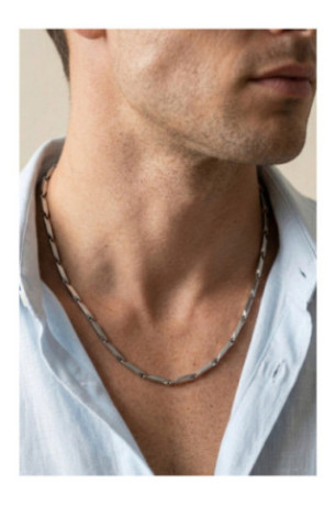 Collier en acier - Argent - 55 cm